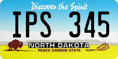 ND license plate IPS345
