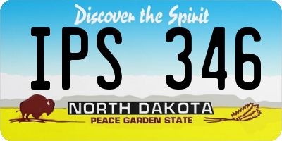 ND license plate IPS346