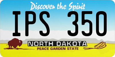 ND license plate IPS350