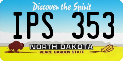 ND license plate IPS353