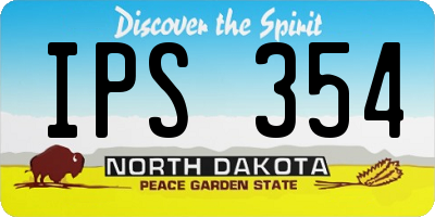 ND license plate IPS354