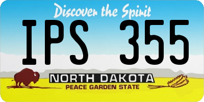 ND license plate IPS355