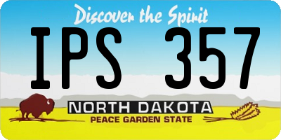ND license plate IPS357