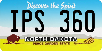 ND license plate IPS360