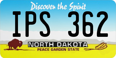 ND license plate IPS362