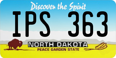 ND license plate IPS363