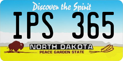 ND license plate IPS365