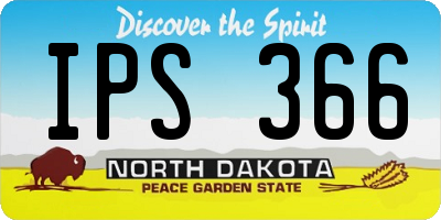 ND license plate IPS366