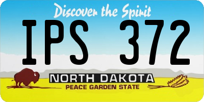 ND license plate IPS372