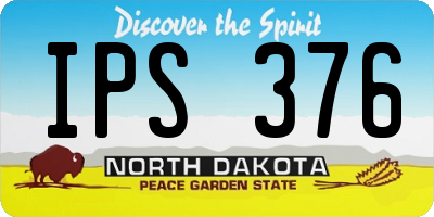 ND license plate IPS376