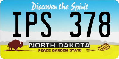 ND license plate IPS378