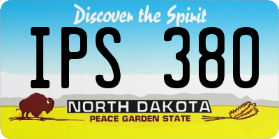 ND license plate IPS380