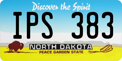 ND license plate IPS383
