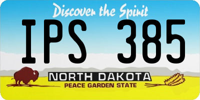 ND license plate IPS385