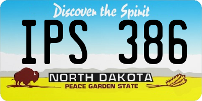 ND license plate IPS386
