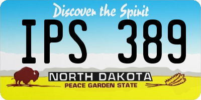 ND license plate IPS389