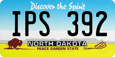 ND license plate IPS392