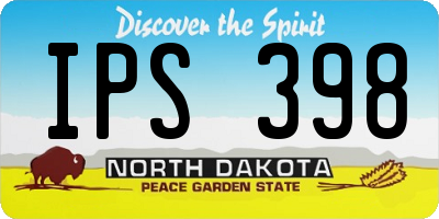 ND license plate IPS398