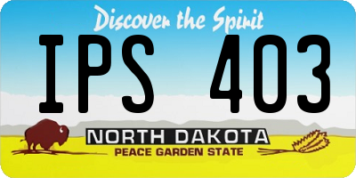 ND license plate IPS403
