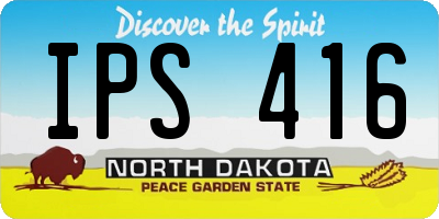 ND license plate IPS416