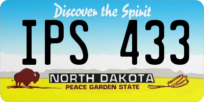 ND license plate IPS433