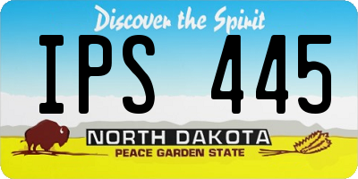 ND license plate IPS445