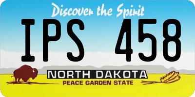 ND license plate IPS458