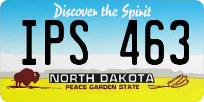ND license plate IPS463