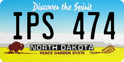 ND license plate IPS474