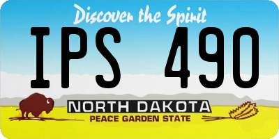 ND license plate IPS490
