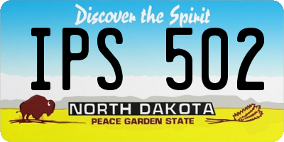 ND license plate IPS502
