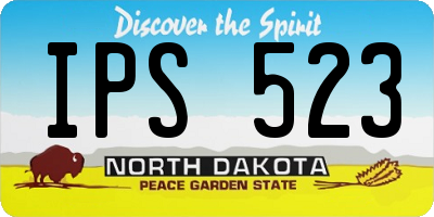 ND license plate IPS523
