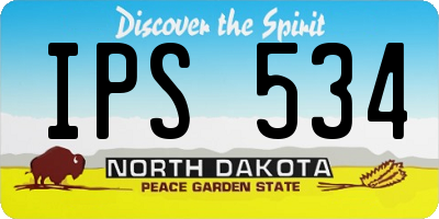 ND license plate IPS534