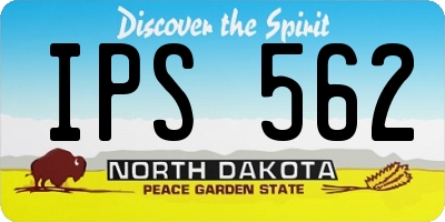 ND license plate IPS562