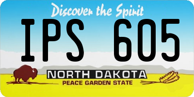 ND license plate IPS605