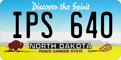 ND license plate IPS640