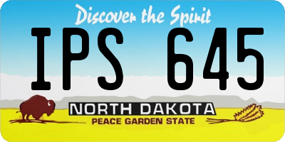 ND license plate IPS645