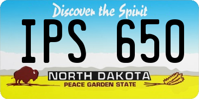 ND license plate IPS650