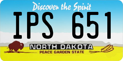 ND license plate IPS651