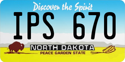ND license plate IPS670