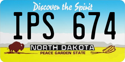 ND license plate IPS674