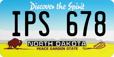 ND license plate IPS678