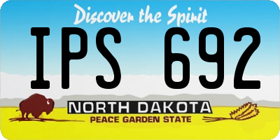 ND license plate IPS692