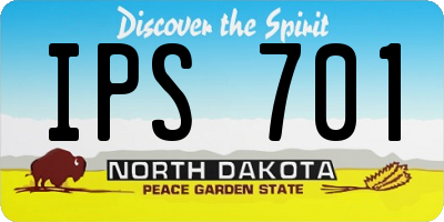 ND license plate IPS701