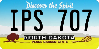 ND license plate IPS707