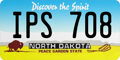 ND license plate IPS708