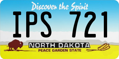 ND license plate IPS721