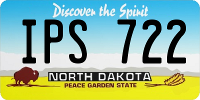 ND license plate IPS722