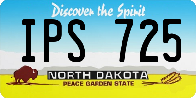 ND license plate IPS725