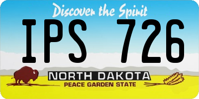 ND license plate IPS726